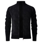 Herren Strickjacke mit strukturiertem Muster und hohem Kragen R&B