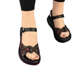 Damen Komfortable Riemchen-Sandaletten mit modischem Knoten-Design R&B