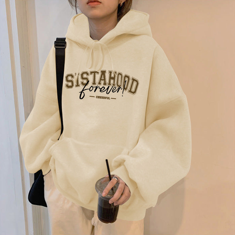 Damen Hoodie mit kreativem Schriftzug und lässigem Oversized-Schnitt