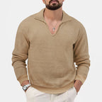 Herren eleganter Pullover mit V-Ausschnitt und strukturiertem Design R&B