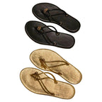 Damen Glitzernde Zehentrenner Sandalen mit edlem Metallic-Look R&B