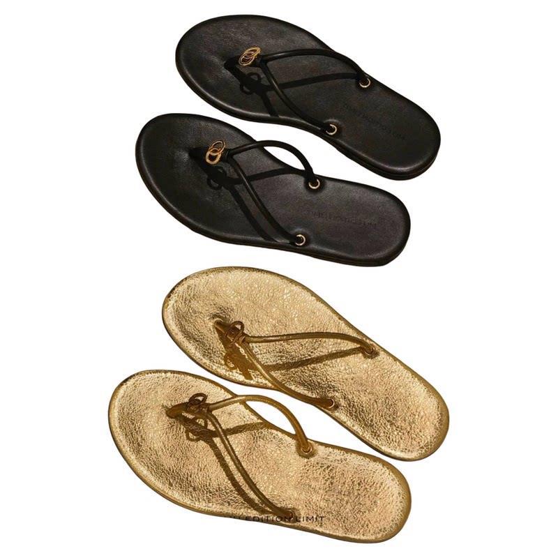 Damen Glitzernde Zehentrenner Sandalen mit edlem Metallic-Look R&B