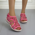 Damen bequeme Riemchen-Sandalen mit ergonomischem Fußbett R&B