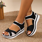 Damen trendige Sandalen mit verstellbarem Riemen und rutschfester Sohle R&B