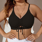 Damen Crop-Top Bikinioberteil mit dekorativen Rüschen und verstellbaren Trägersystemen R&B