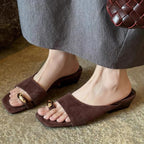 Damen Elegante Mules mit modischem Schnallenakzent