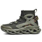 Damen High-Top Sneakers mit atmungsaktiver Strickoberfläche und stoßdämpfender Sohle R&B