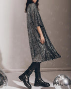 R&B | Viertel Ärmel Party Pailletten Strickjacke Jacke