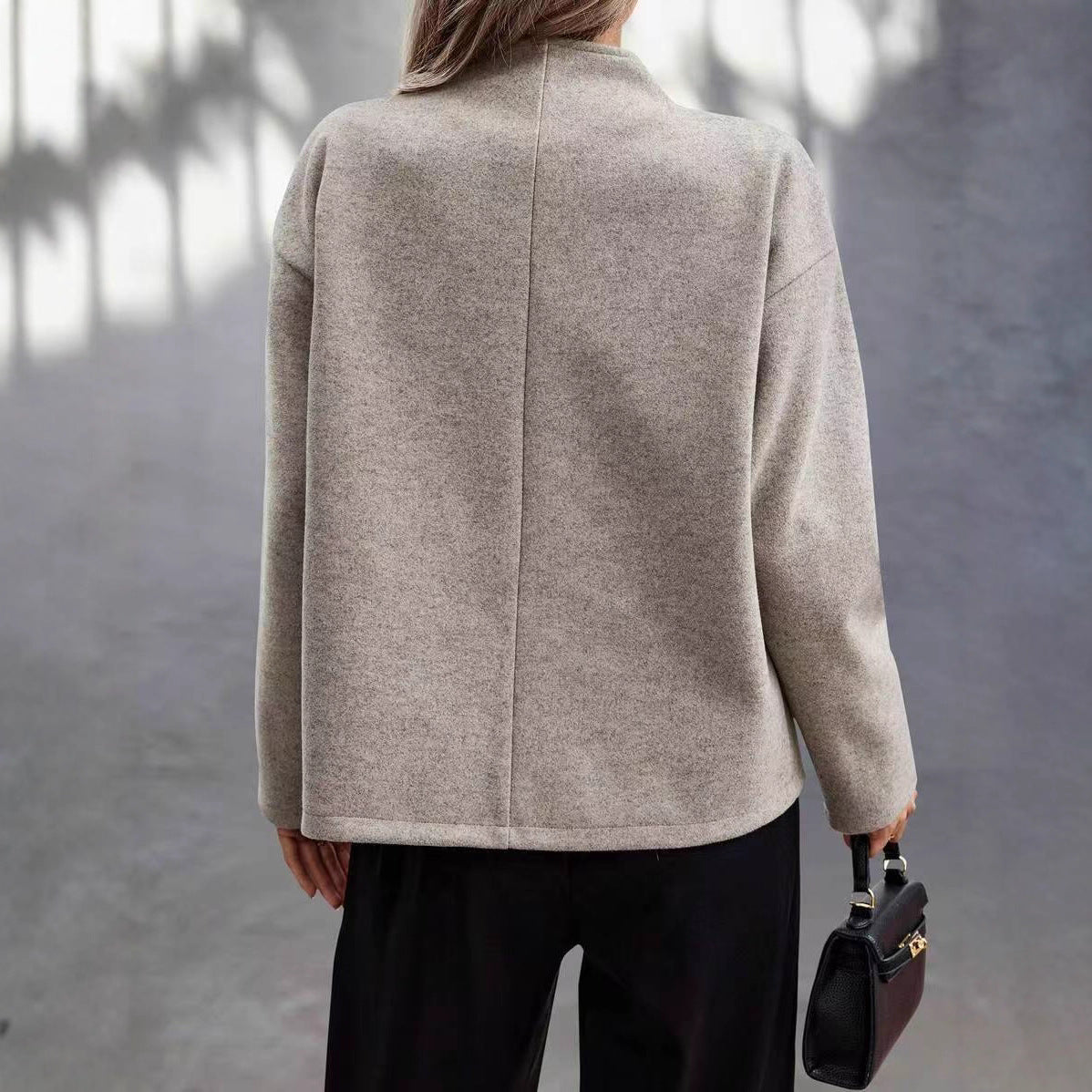 Damen Modische Wolljacke im eleganten Look mit doppelter Knopfreihe R&B