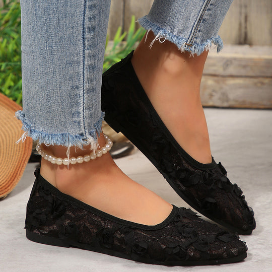Damen Ballerinas mit floraler Spitze und eleganten Details R&B