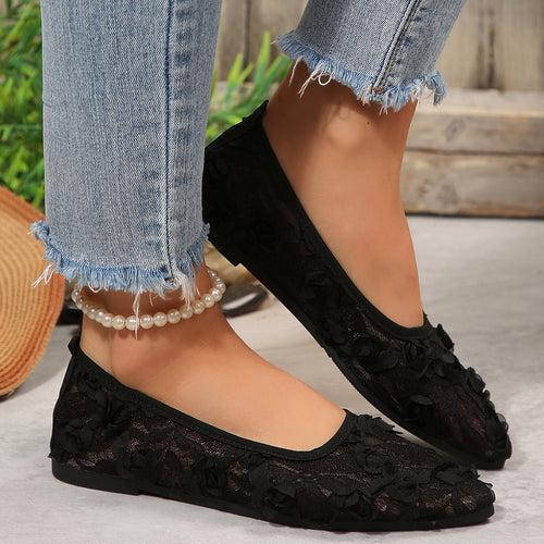 Damen Ballerinas mit floraler Spitze und eleganten Details R&B
