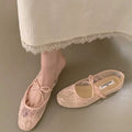 Damen Ballerinas mit filigranem Spitzenoberteil und dekorativem Schleifen-Detail R&B