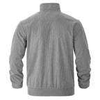 Herren lässige Cordjacke mit Kapuze und praktischen Brusttaschen R&B