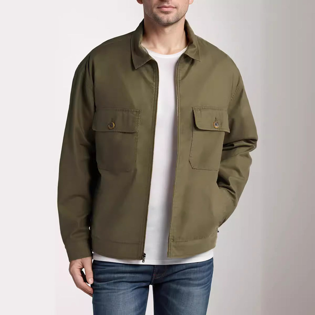 Herren lässige Übergangsjacke mit praktischen klappbaren Taschen R&B