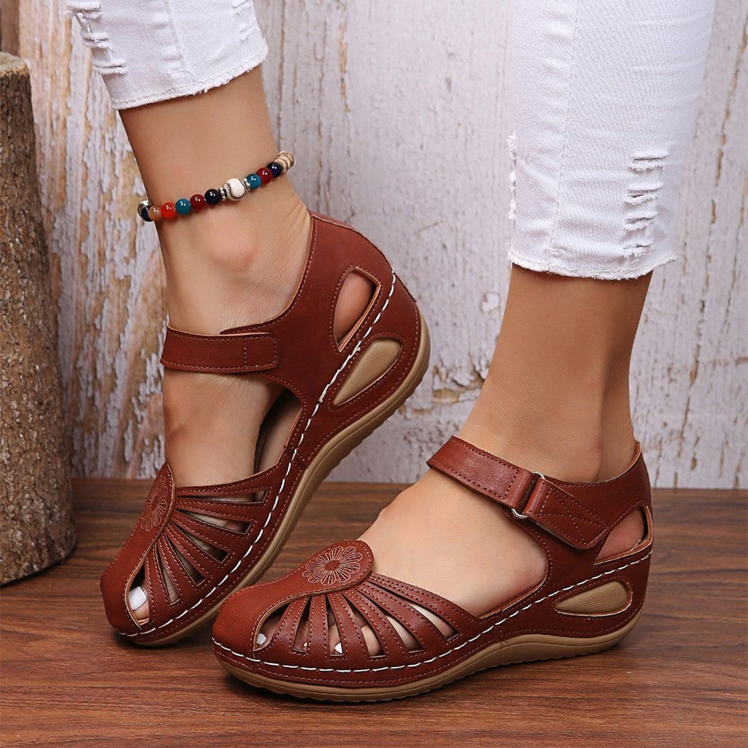 Damen komfortable Riemchensandalen mit anatomischem Fußbett R&B