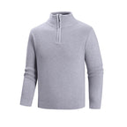 Herren modischer Strickpullover mit halbem Reißverschluss und strukturiertem Muster R&B