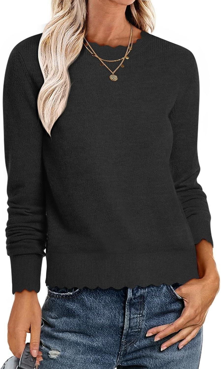Damen Sweater mit Wellenkante R&B