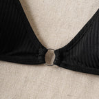 Damen Triangel-Bikini mit feinem Ripp-Design und verstellbaren Trägern R&B