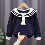 Mädchen Matrosen Sweatshirt mit stylischem Kragen R&B