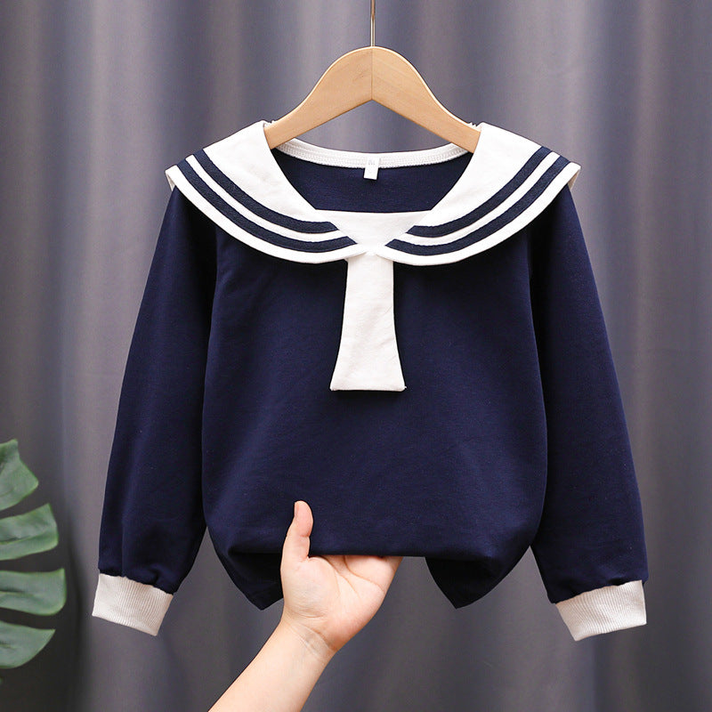 Mädchen Matrosen Sweatshirt mit stylischem Kragen R&B