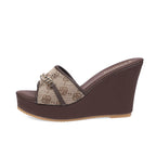 Damen Wedge-Pantoletten mit modischem Kettendesign und komfortabler Fußbettgestaltung R&B
