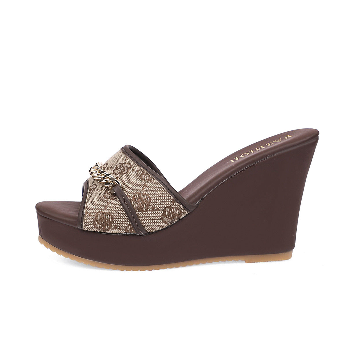 Damen Wedge-Pantoletten mit modischem Kettendesign und komfortabler Fußbettgestaltung R&B