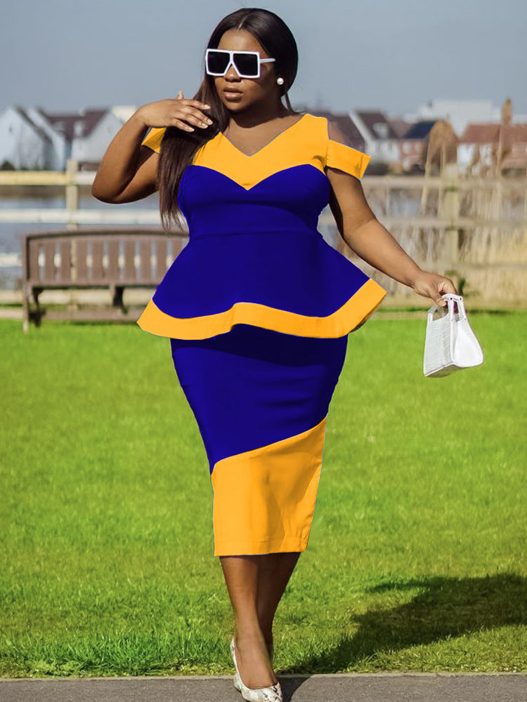 Damen Figurbetontes Peplum-Kleid R&B