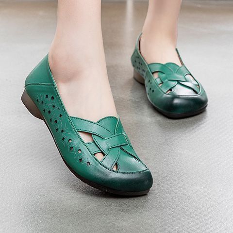 Damen Komfortable Rundbogen-Schuhe mit dekorativem Schnitt R&B