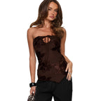 Damen Spitzenoberteil mit floralem Design R&B