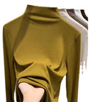 Damen Langarm Rollkragenpullover aus hochwertigem Strickstoff