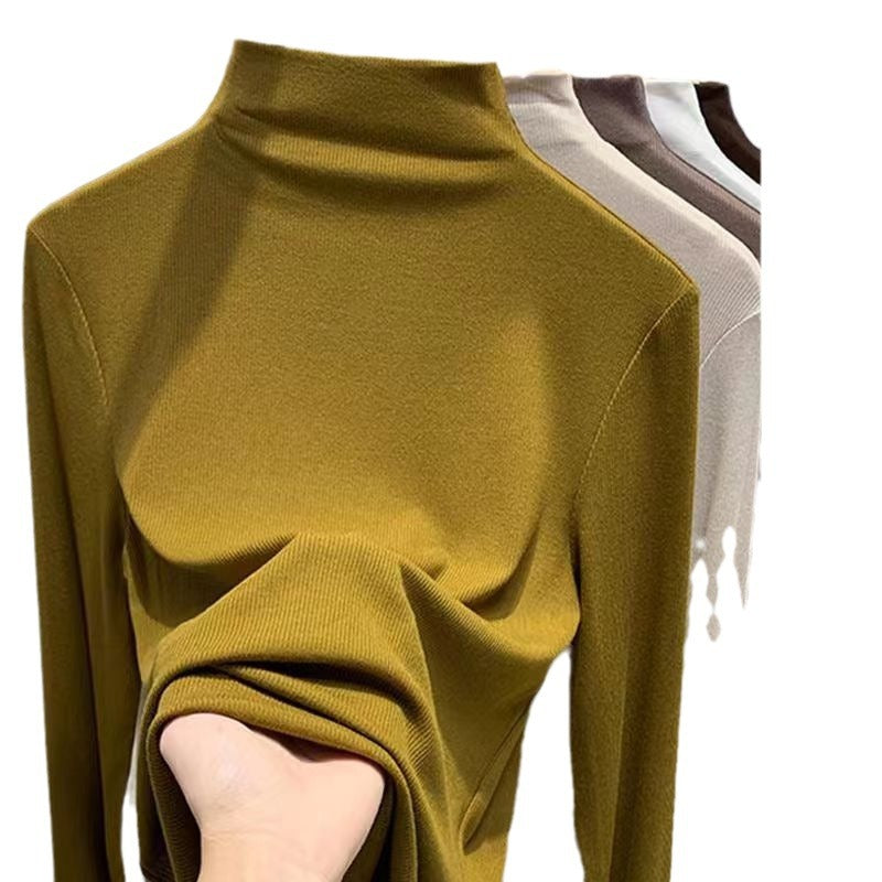 Damen Langarm Rollkragenpullover aus hochwertigem Strickstoff