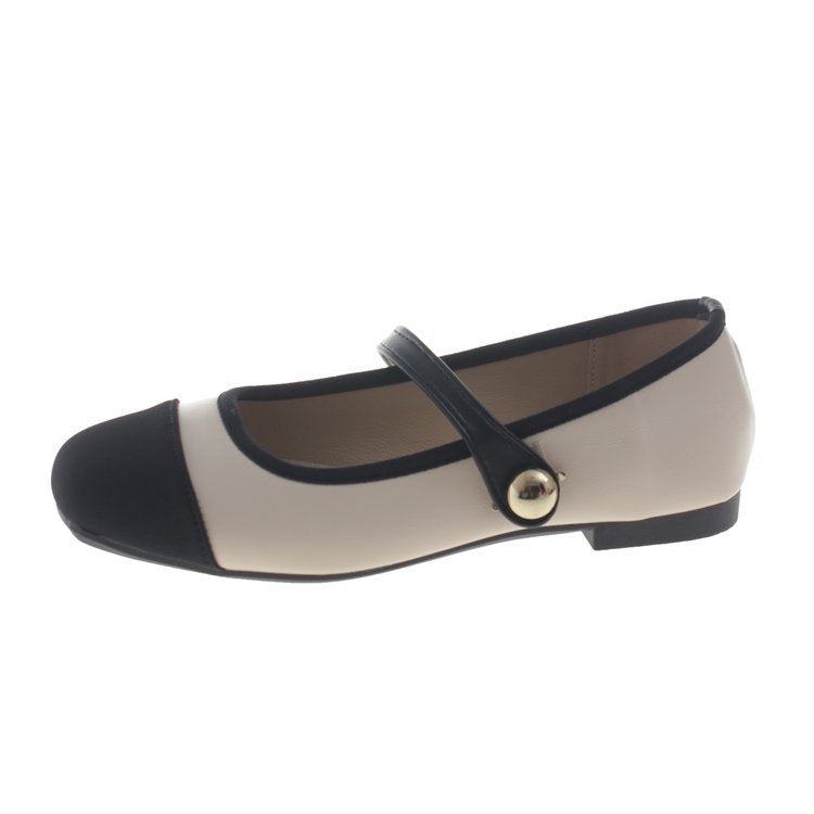 Damen elegante Ballerinas mit modischem Riemchen und dekorativem Knopf R&B