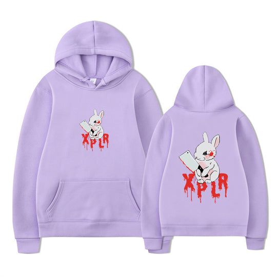 Damen Kapuzensweater mit auffälligem Cartoon-Motiv und bequemer Passform R&B
