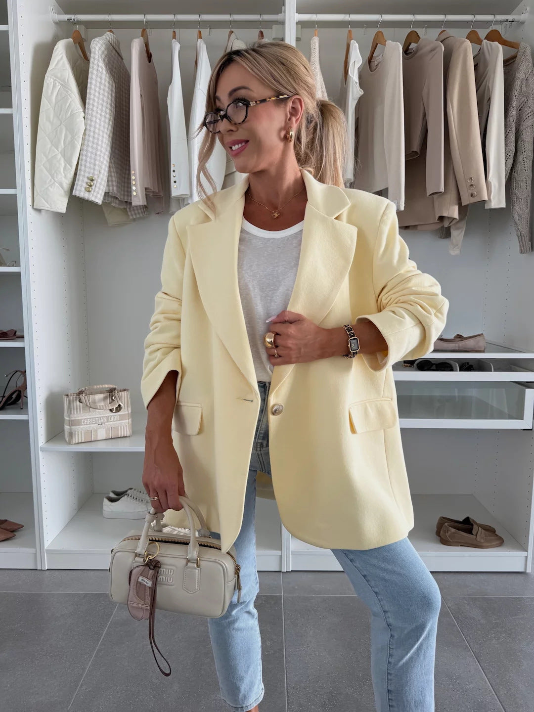 Damen lässiger Oversized Blazer R&B