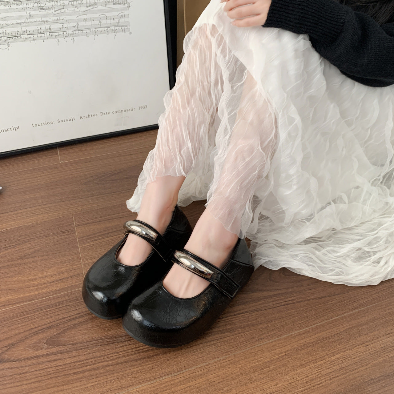 Damen Klassische Mary Jane Schuhe mit verstellbarem Riemen R&B