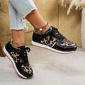 Damen Sneaker mit Leopardenmuster und atmungsaktiver Sohle R&B