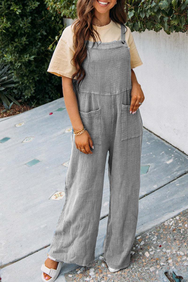 Damen Lässiger Overall mit praktischen Taschen und weitem Bein R&B