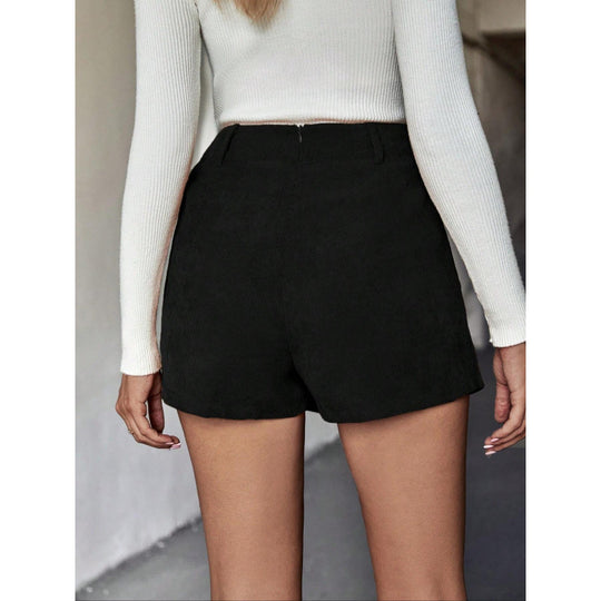 Damen Minirock mit asymmetrischem Schnitt und Knopfdetails R&B
