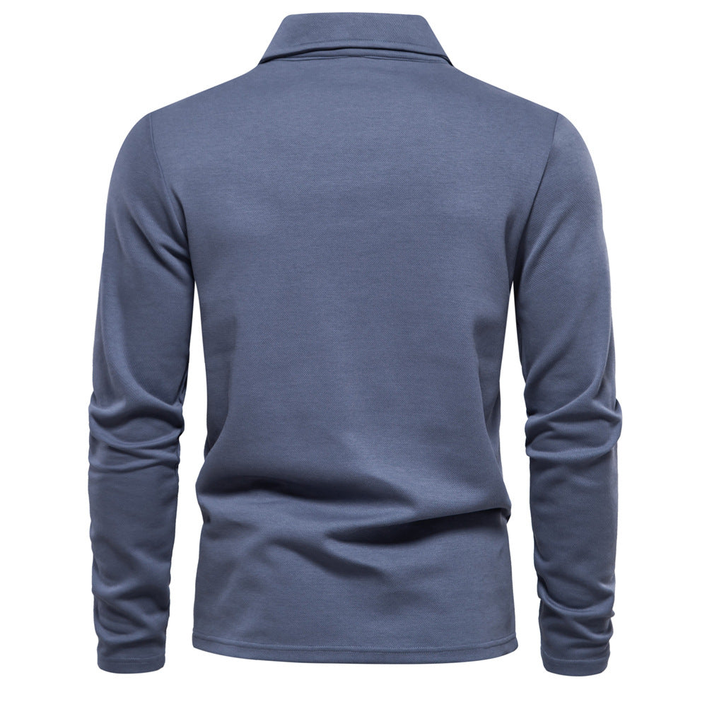 Herren Langarm Poloshirt aus atmungsaktivem Baumwollmix mit modischen Akzenten