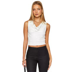 Damen Elegantes Cowl Neck Top mit figurbetontem Schnitt R&B