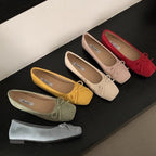Damen Ballerinas aus hochwertigem Wildleder mit filigranem Schleifendetail R&B