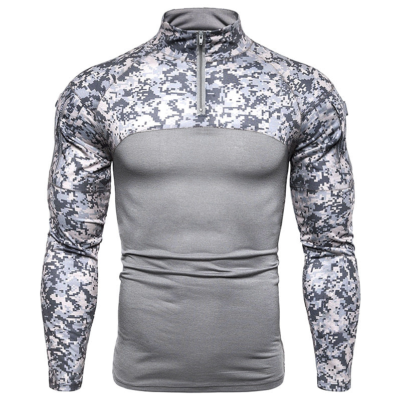 Herren Sportlicher Langarmpullover mit hohem Kragen und Reißverschluss