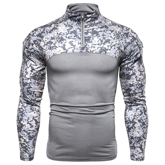 Herren Sportlicher Langarmpullover mit hohem Kragen und Reißverschluss R&B