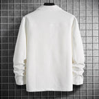 Herren nan strukturierte Shirtjacke im Patchwork-Relief mit Hemdkragen R&B