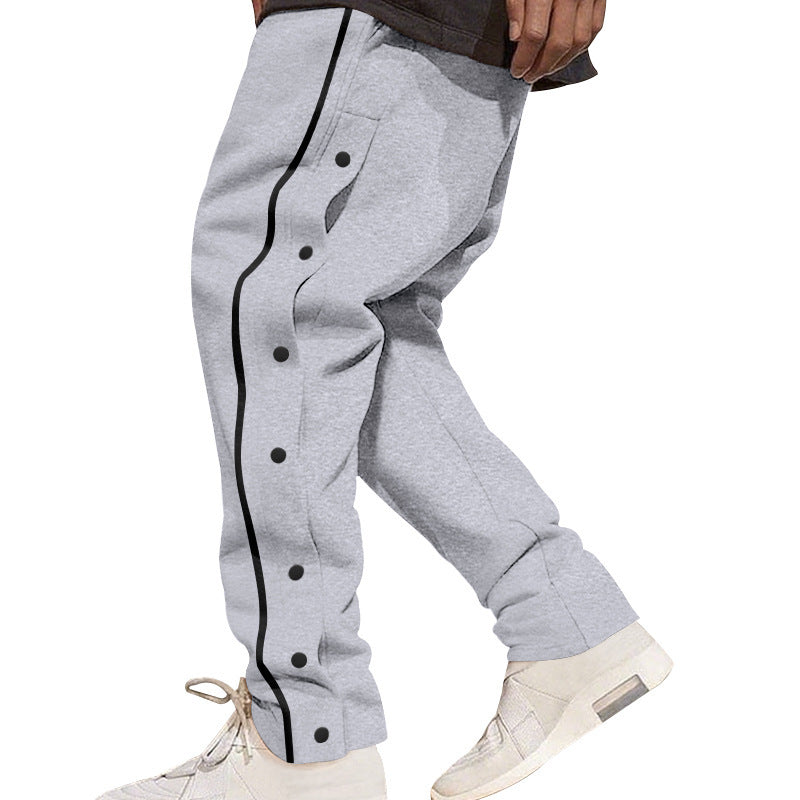 Herren lässige Sporthose mit praktischer Knopfleiste und atmungsaktivem Material R&B