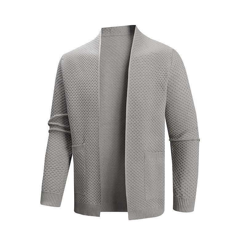 Herren Strickjacke mit offenem Kragen R&B