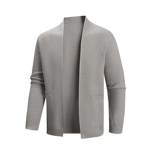 Herren Strickjacke mit offenem Kragen R&B