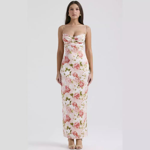 Damen Blumenkleid mit tailliertem Oberteil und schwingendem Saum R&B