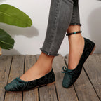 Damen Ballerinas mit elegantem Glitzermuster und feiner Schleifenapplikation R&B