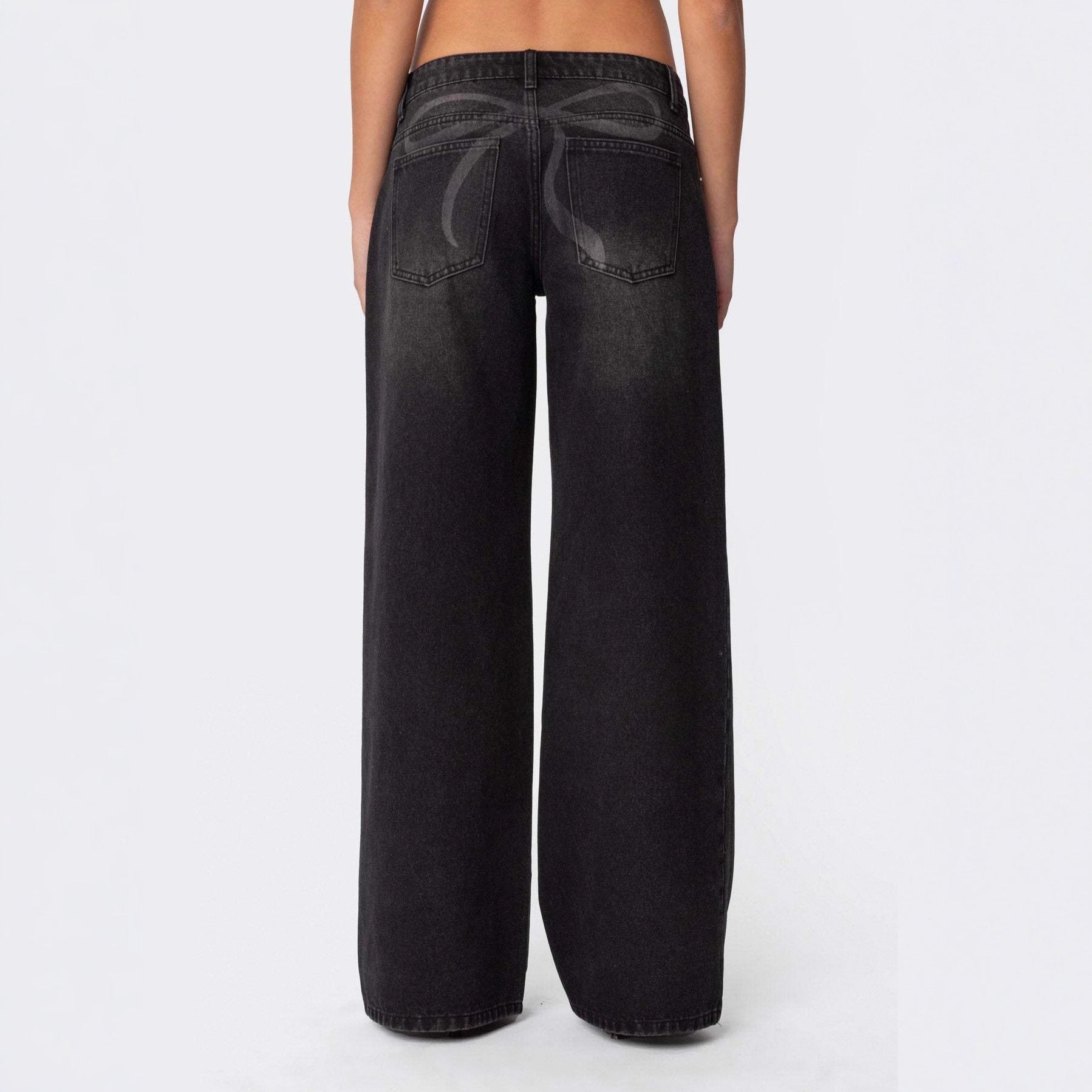 Damen lässige Schlagjeans mit weitem Bein